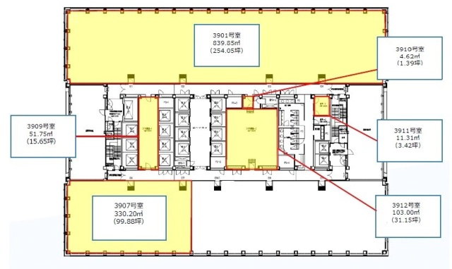 新宿三井ビルディング3909 間取り図