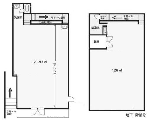 城南ビルB1F~1F 間取り図