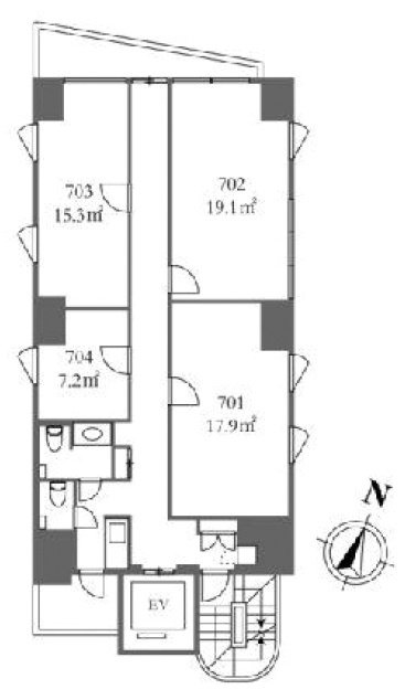 ILA渋谷美竹ビル701 間取り図