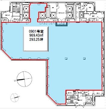 虎ノ門ツインビルディングE0901 間取り図