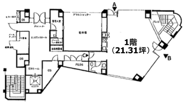 九段南ビル1F 間取り図