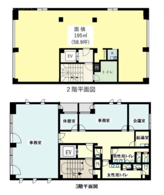 OF信濃町ビル2F~3F 間取り図