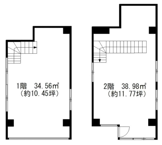 宇田川第1ビル1F~2F 間取り図