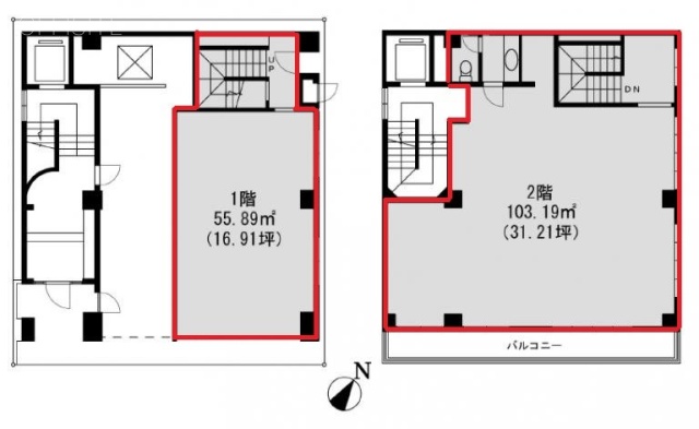 カズキビル1F~2F 間取り図