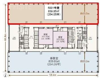 新宿三井ビルディング5001 間取り図