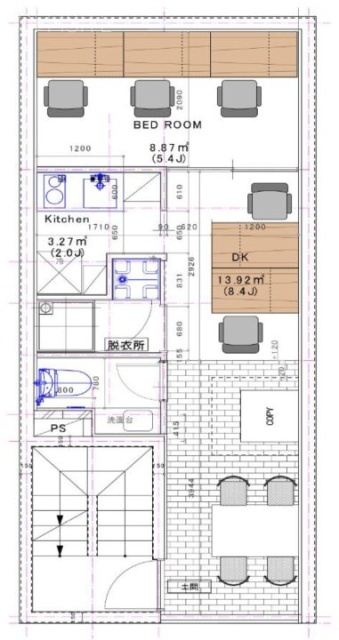 CGA新富ビル2F 間取り図