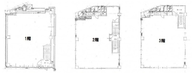 富士工器株式会社旧関東支店ビル1F~3F 間取り図