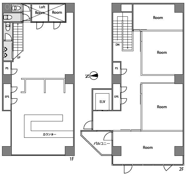 千住ビル51F~2F 間取り図