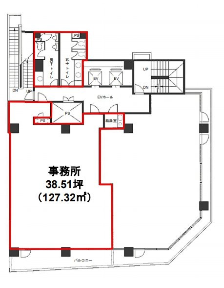 蒲田K-1ビル2F 間取り図