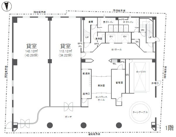 QV1(キューブワン)麹町1F 間取り図
