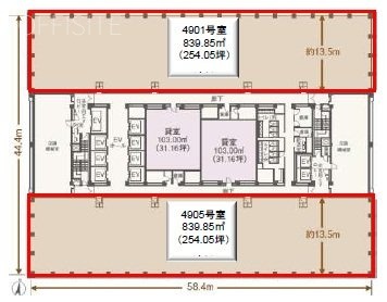 新宿三井ビルディング4905 間取り図