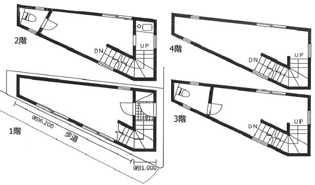 トラスト中野坂上1F~4F 間取り図