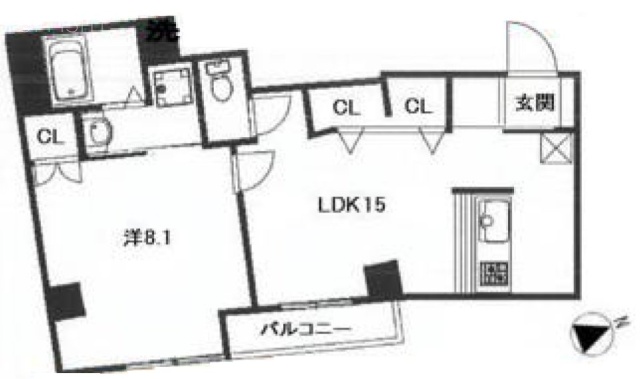 高輪チトセハイツ401 間取り図