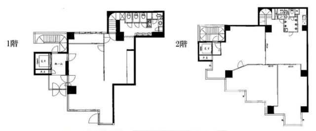 クリスタルビル1F~2F 間取り図