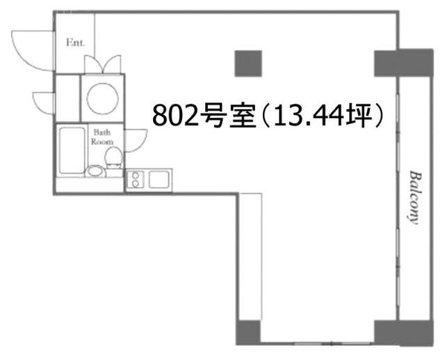 桔梗備前(キキョウビゼン)ビル802 間取り図