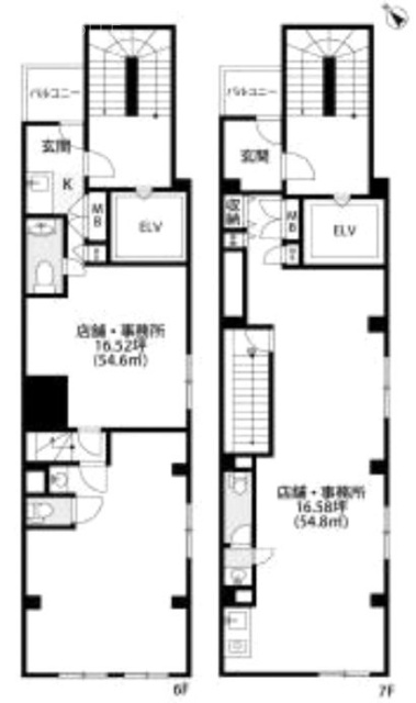巣鴨THビル6F~7F 間取り図