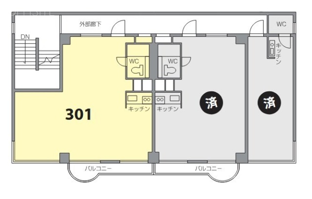 Uビル301 間取り図