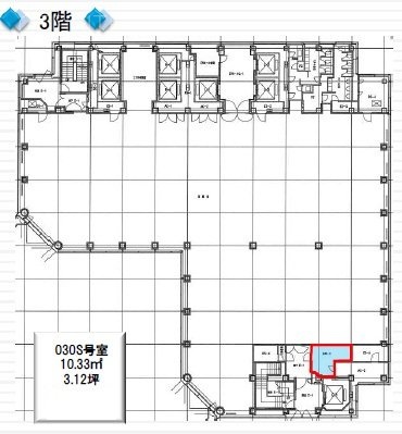 虎ノ門ツインビルディングW030S 間取り図