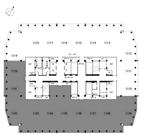赤坂パークビル1101-1109・1120 間取り図