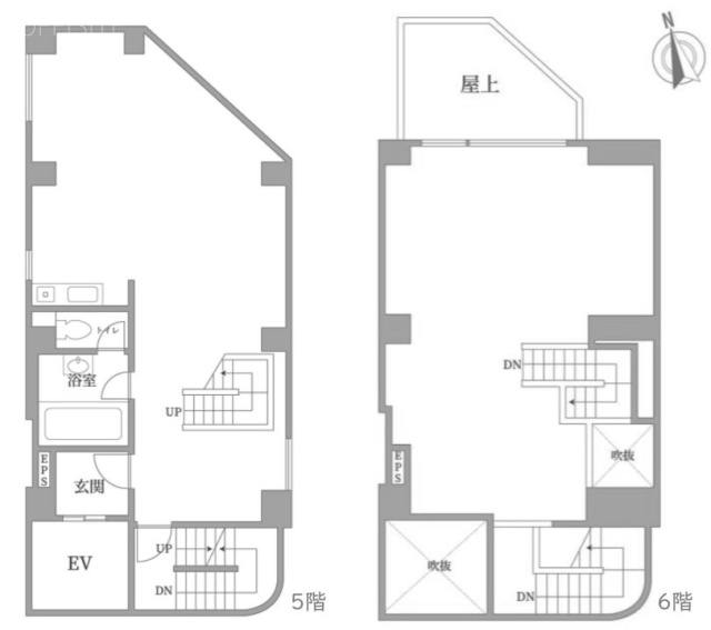 エタニティ麻布十番5F~6F 間取り図