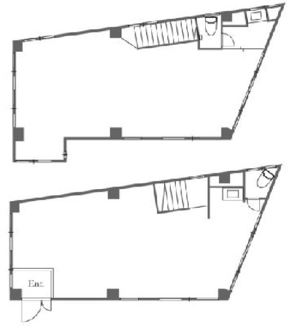 川本ビル3F~4F 間取り図