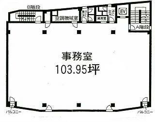 長田ビルの基準階平面図