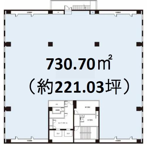 東京ＹＷＣＡ会館の基準階 平面図