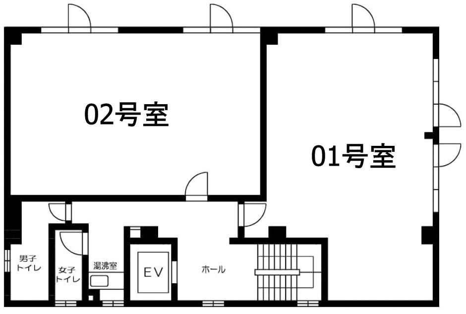第３江波戸ビルの基準階平面図
