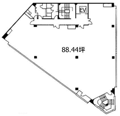 サクセス本厚木ビルの基準階(3階～7階) 平面図