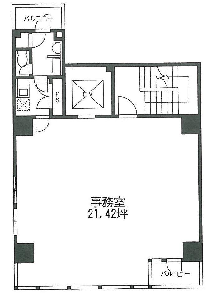 １５６御苑ビルの基準階平面図