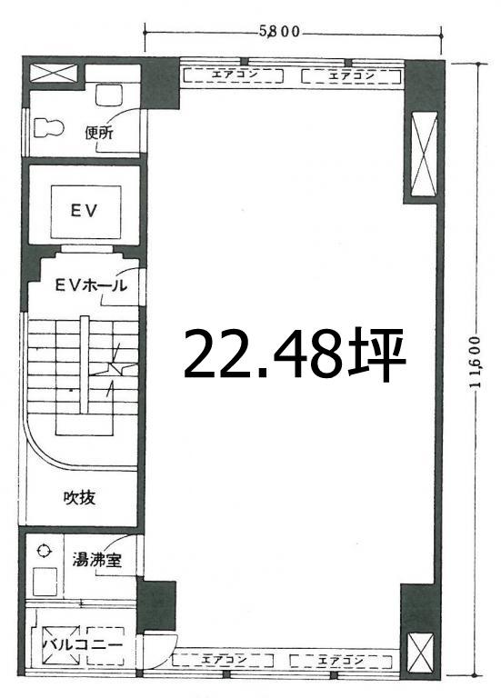 門跡木村ビルの基準階平面図