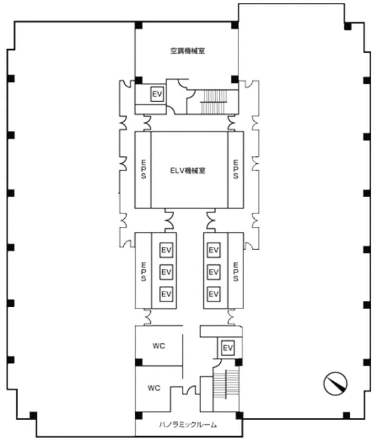 千葉ポートスクエアの基準階平面図