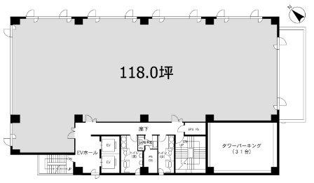 本厚木トーセイビルⅡビルの4階～7階 平面図
