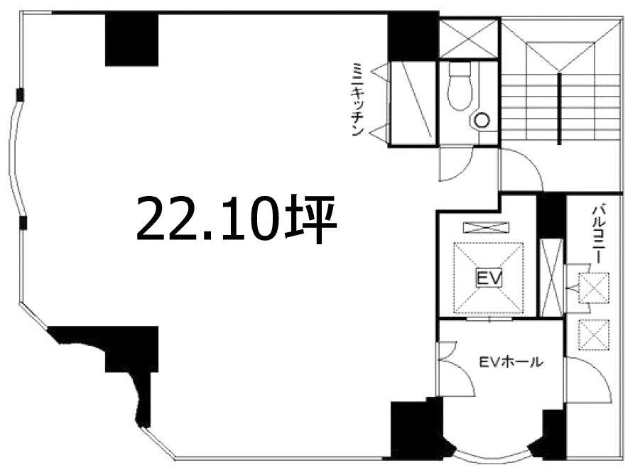 廣瀬ビルの基準階平面図