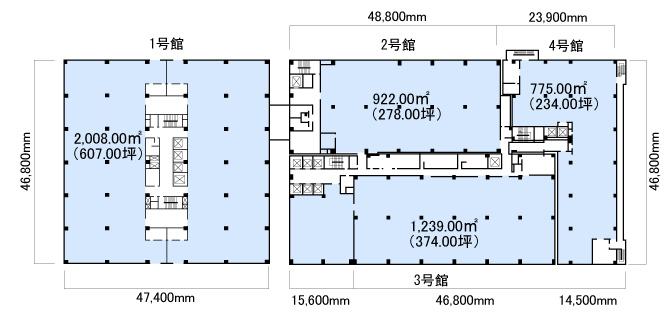 東京ダイヤビル２号館の基準階平面図