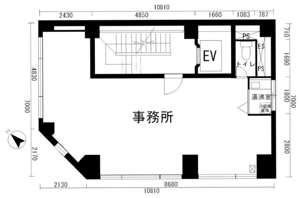 Ｓビル神田小川町の基準階平面図