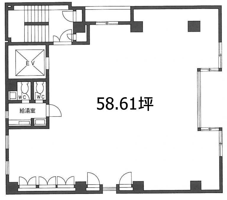 オフィスＴ＆Ｕの基準階(3階～10階) 平面図