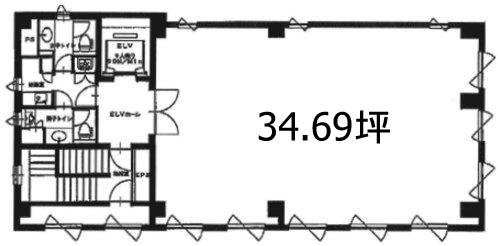 湊日本ビルの基準階平面図