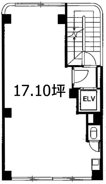 湯島加藤ビルの基準階平面図