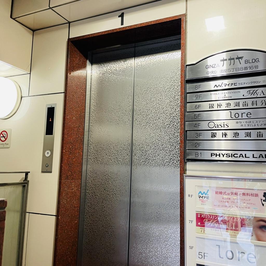 銀座ナカヤビルのエレベーター
